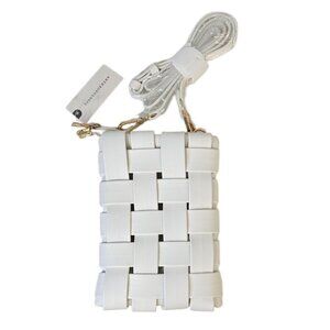 Anthropologie Lindy Woven Crossbody Bag Phone Case & Straps Mini Bag, White, NWT